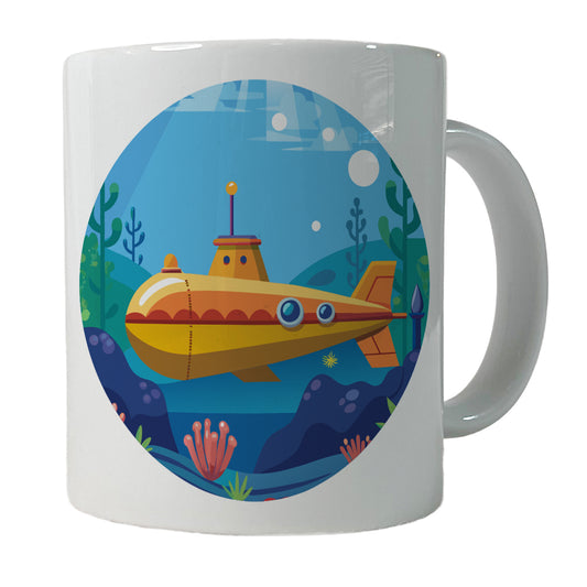 Submarine Under Water Ceramic Tea Coffee Mug Cup - 11oz