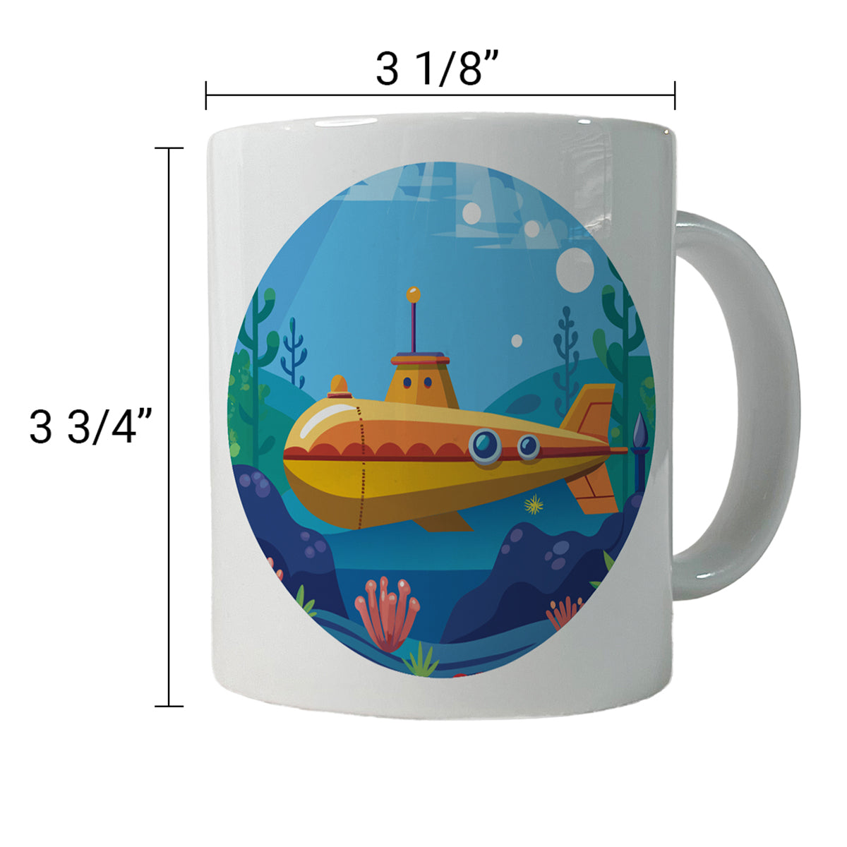 Submarine Under Water Ceramic Tea Coffee Mug Cup - 11oz
