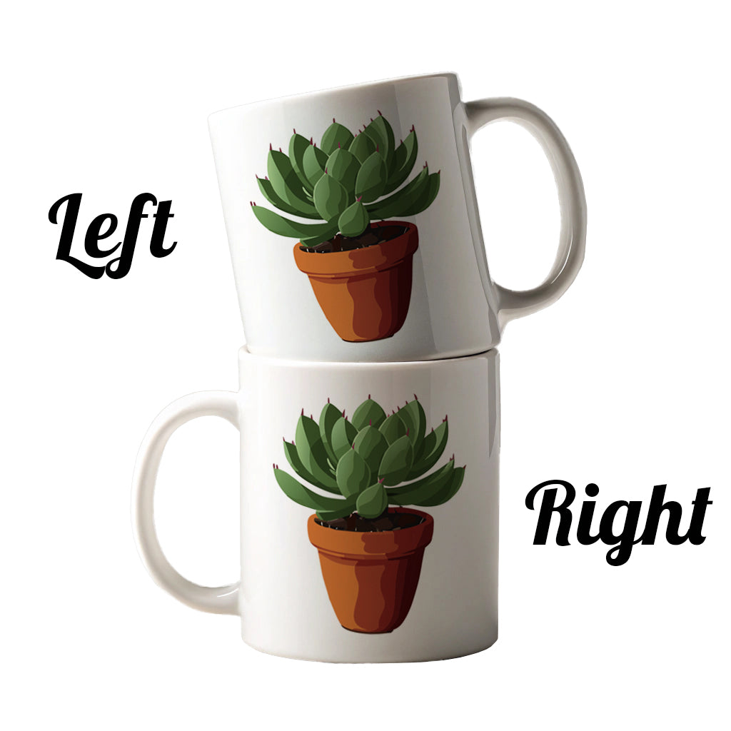 Succulent Plant in Pot Ceramic Tea Coffee Mug Cup - 11oz