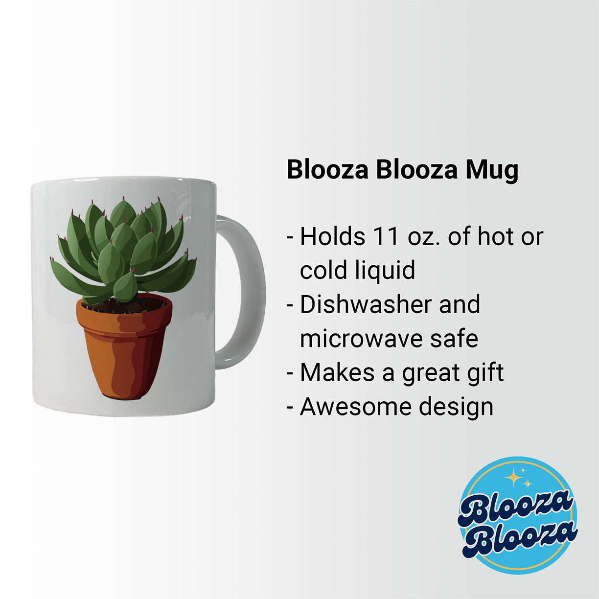 Succulent Plant in Pot Ceramic Tea Coffee Mug Cup - 11oz