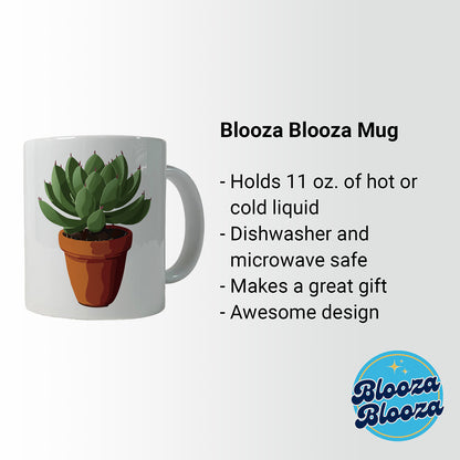 Succulent Plant in Pot Ceramic Tea Coffee Mug Cup - 11oz