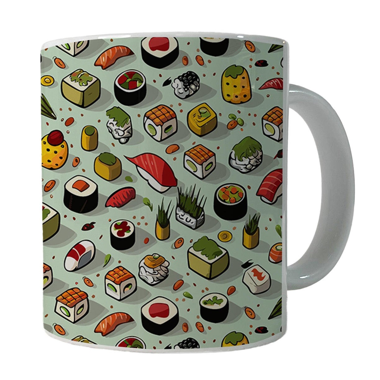 Sushi Food Fun Pattern Ceramic Tea Coffee Mug Cup - 11oz