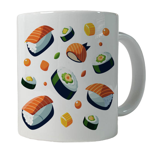 Sushi Food Scattered Ceramic Tea Coffee Mug Cup - 11oz