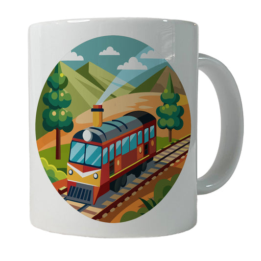 Train on Track Ceramic Tea Coffee Mug Cup - 11oz