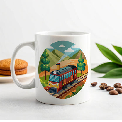 Train on Track Ceramic Tea Coffee Mug Cup - 11oz