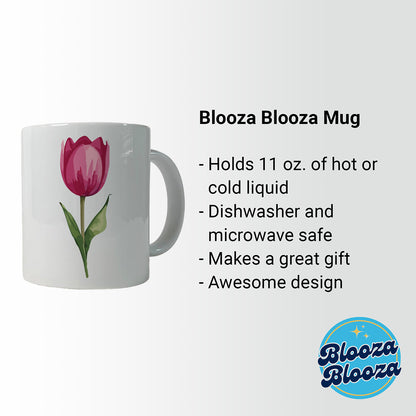 Tulip Flower Pink Watercolor Ceramic Tea Coffee Mug Cup - 11oz