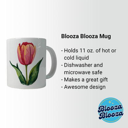 Tulip Flower Watercolor Ceramic Tea Coffee Mug Cup - 11oz