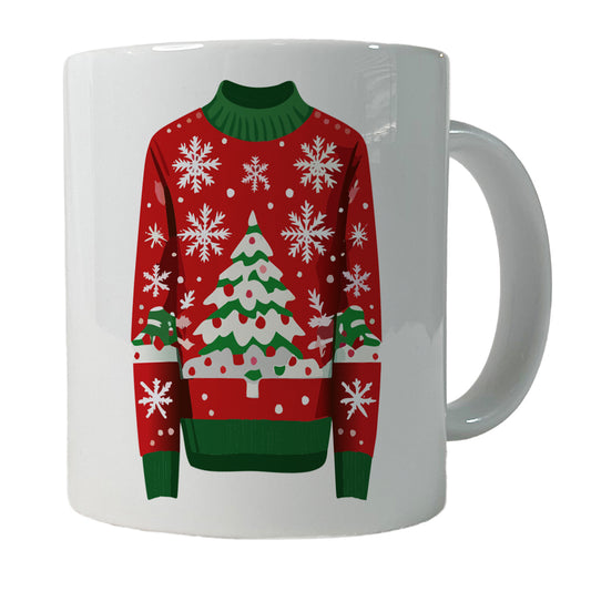 Ugly Christmas Sweater Tree Ceramic Tea Coffee Mug Cup - 11oz