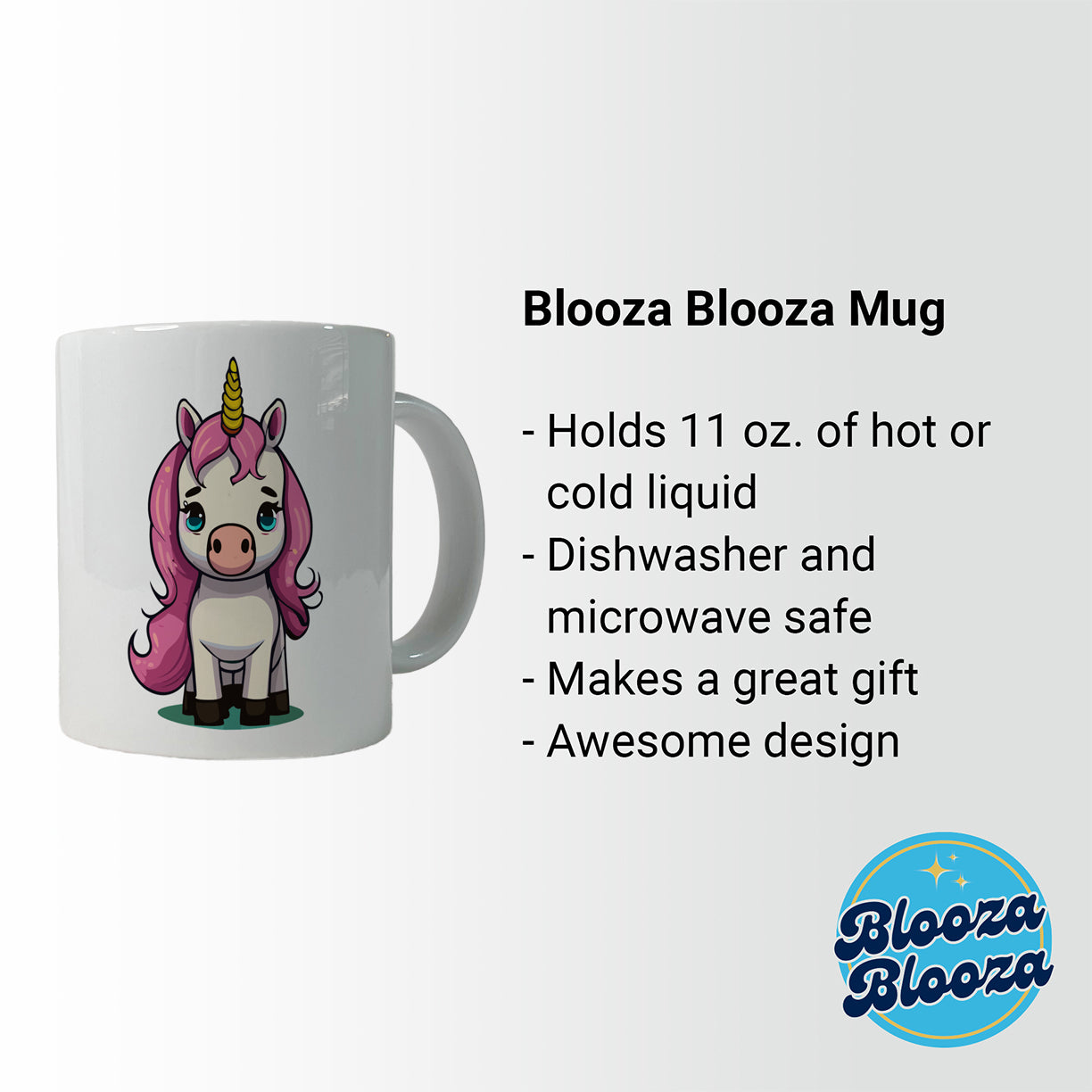 Unicorn Chibi Pink Hair Ceramic Tea Coffee Mug Cup - 11oz