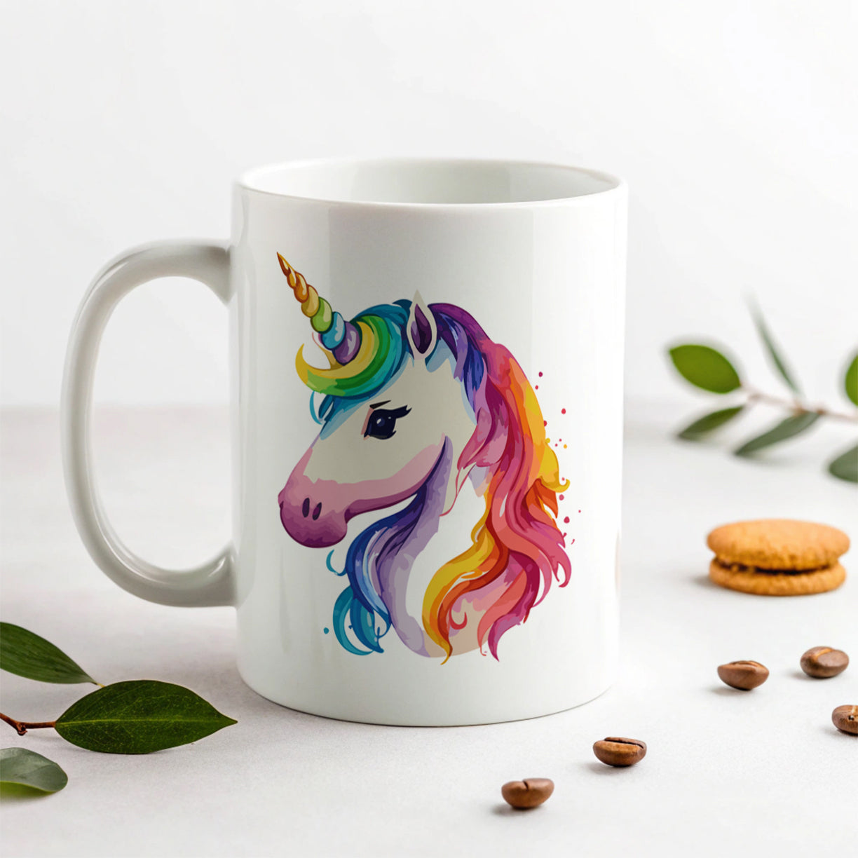 Unicorn Rainbow Hair Horn Ceramic Tea Coffee Mug Cup - 11oz