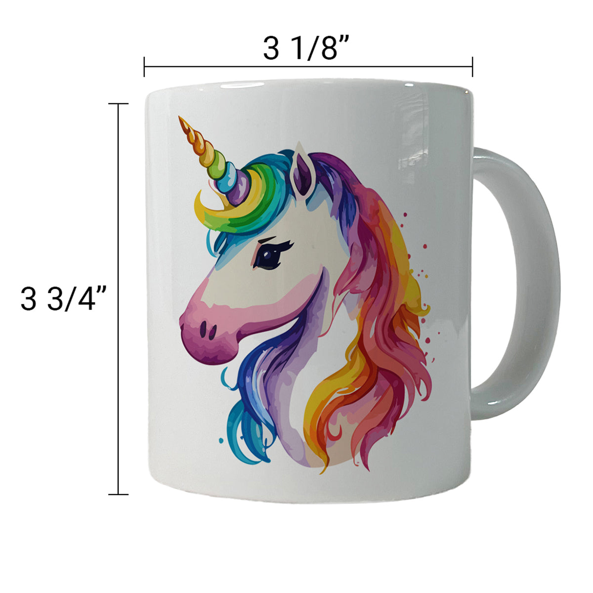 Unicorn Rainbow Hair Horn Ceramic Tea Coffee Mug Cup - 11oz