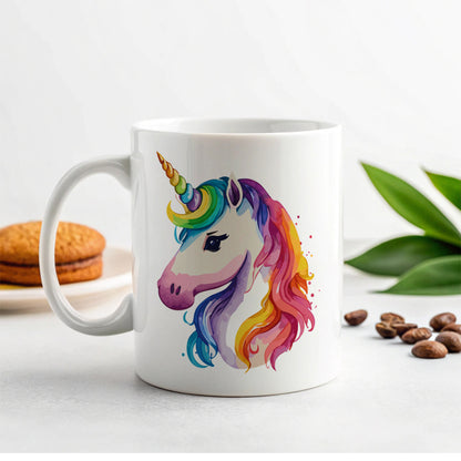 Unicorn Rainbow Hair Horn Ceramic Tea Coffee Mug Cup - 11oz
