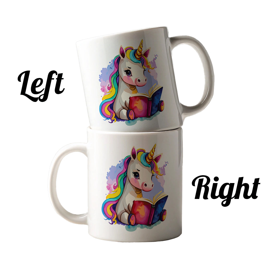 Unicorn Reading Book Reader Ceramic Tea Coffee Mug Cup - 11oz