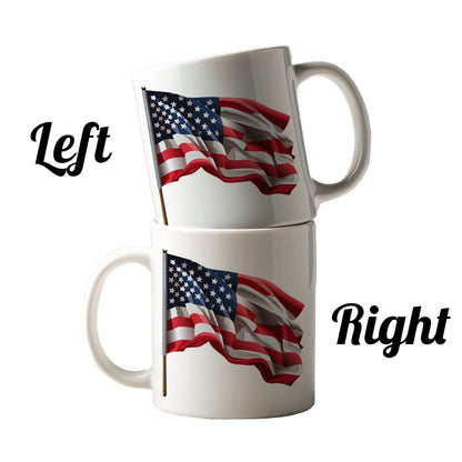 USA Flag American Waving Ceramic Tea Coffee Mug Cup - 11oz