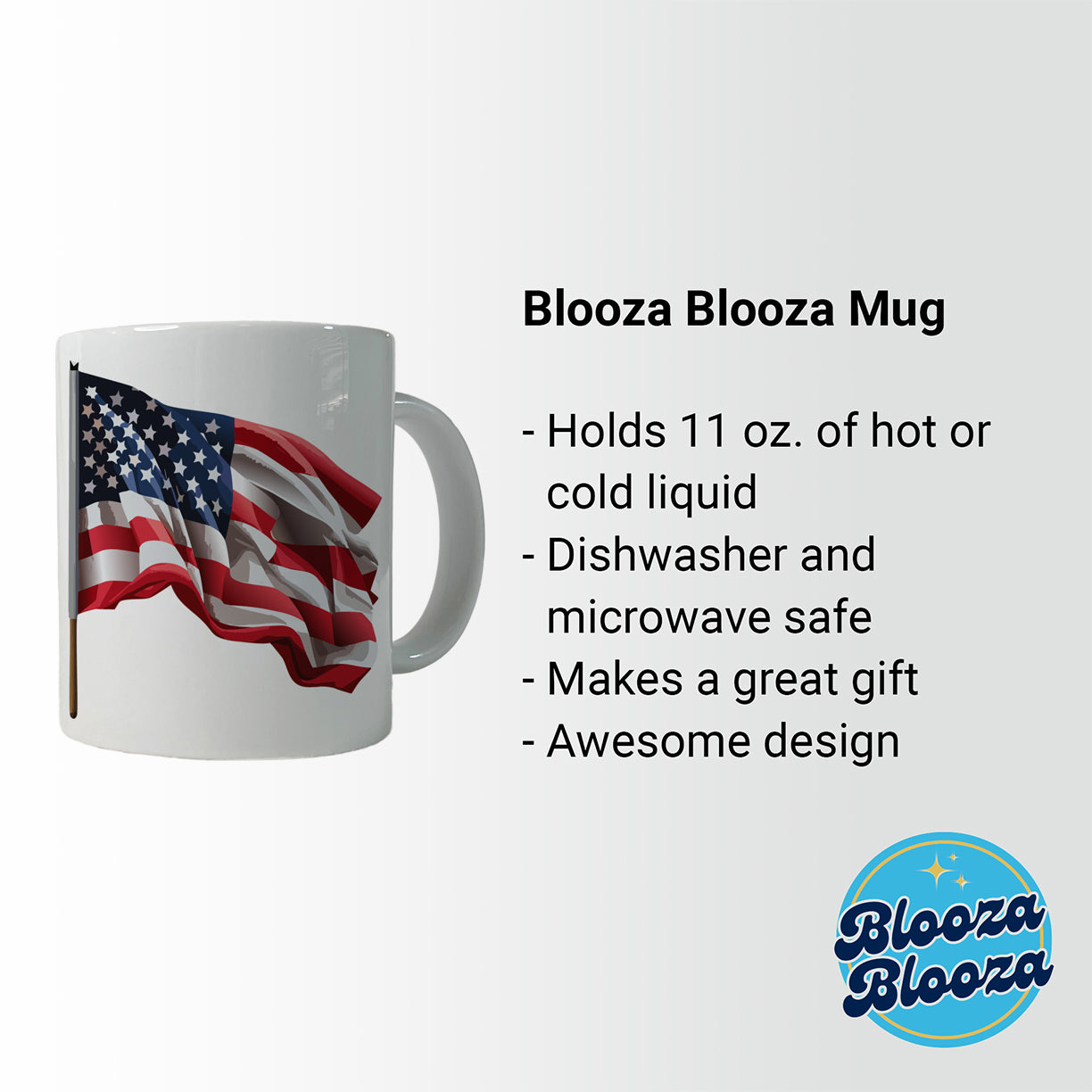USA Flag American Waving Ceramic Tea Coffee Mug Cup - 11oz