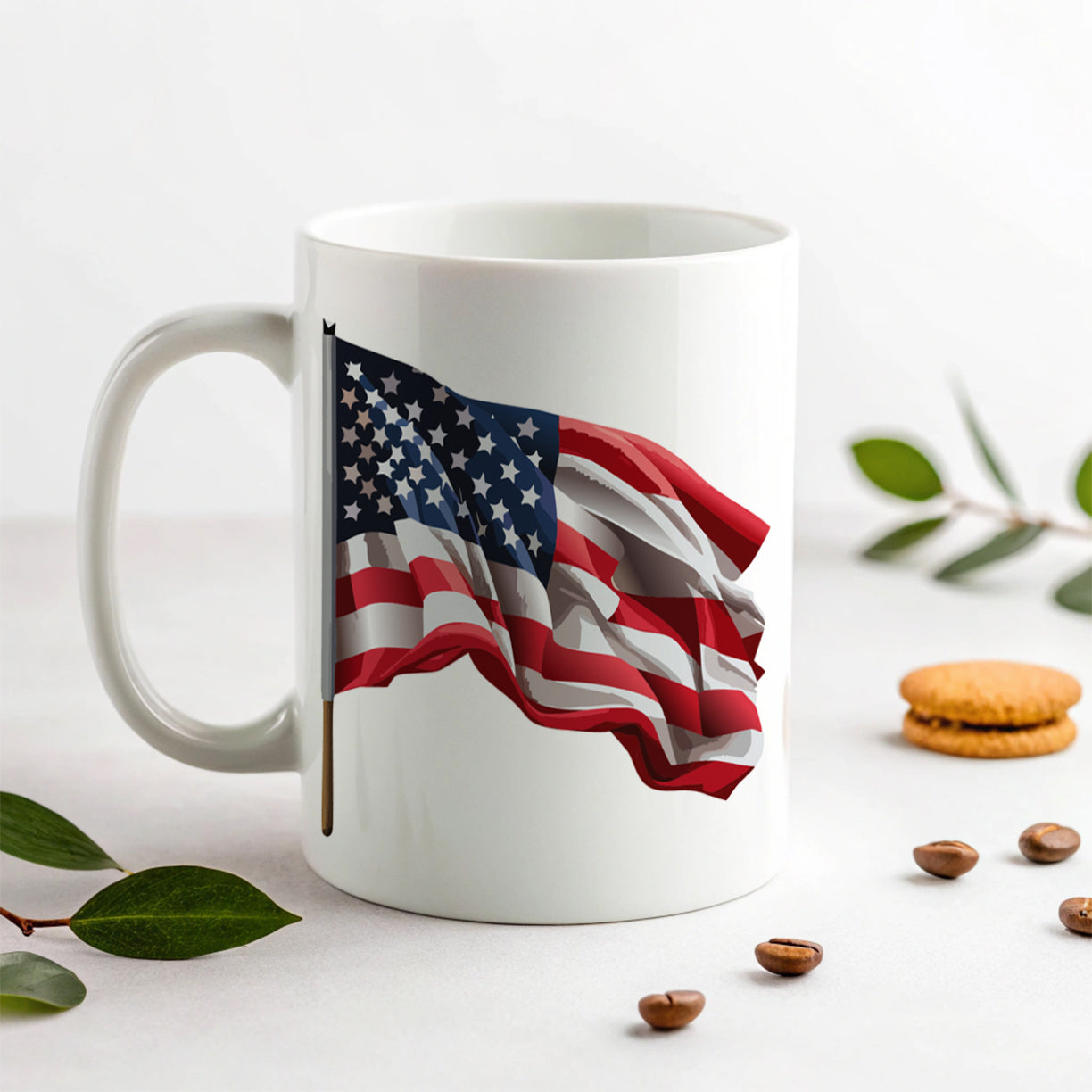 USA Flag American Waving Ceramic Tea Coffee Mug Cup - 11oz