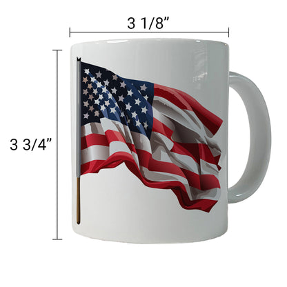 USA Flag American Waving Ceramic Tea Coffee Mug Cup - 11oz
