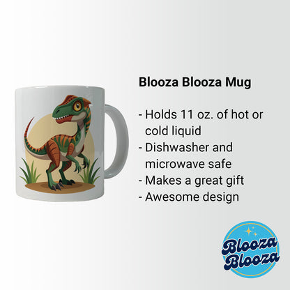 Velociraptor Dinosaur Ceramic Tea Coffee Mug Cup - 11oz