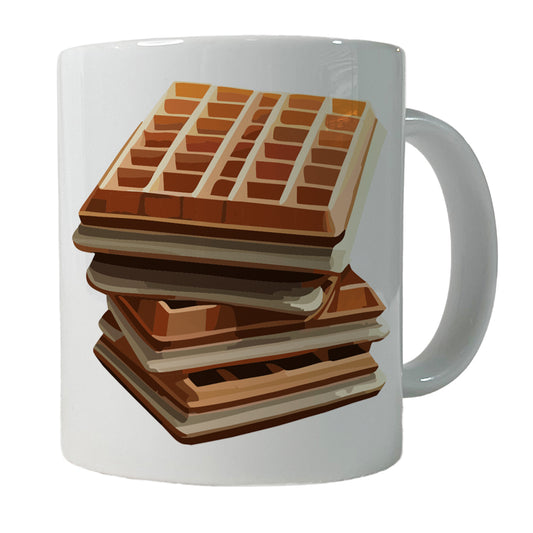 Waffles Stack Breakfast Food Ceramic Tea Coffee Mug Cup - 11oz