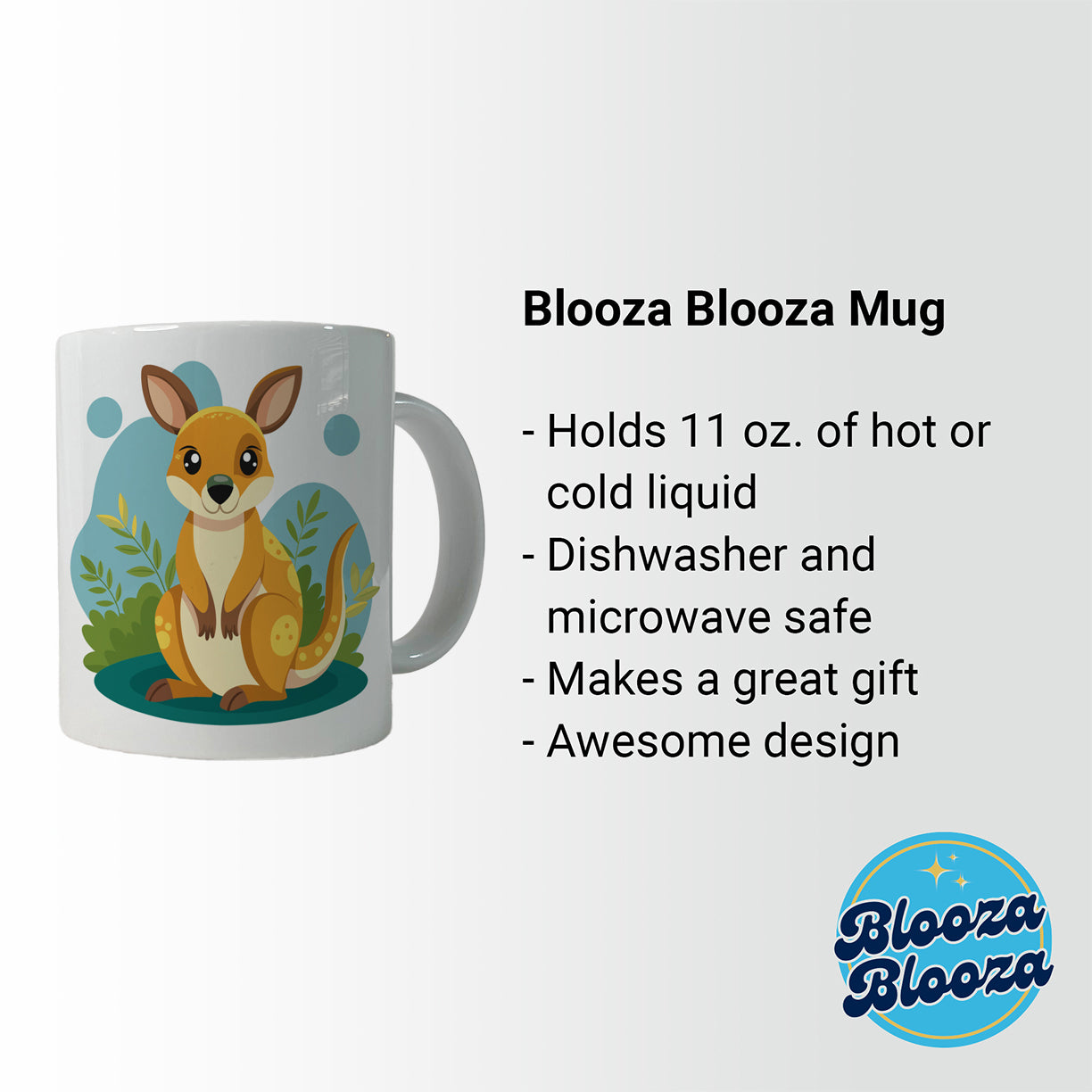 Wallaby Small Kangaroo Cute Australian Animal Ceramic Tea Coffee Mug Cup - 11oz