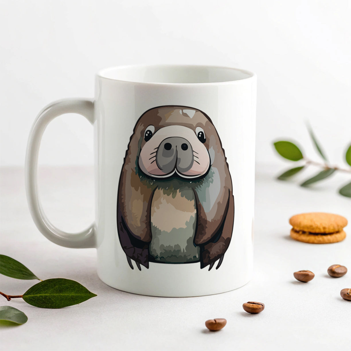 Walrus Cute Watercolor Ceramic Tea Coffee Mug Cup - 11oz