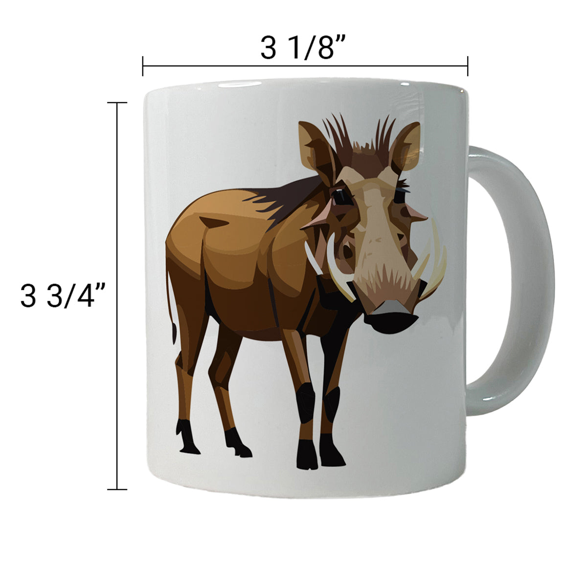 Warthog Pig Standing Ceramic Tea Coffee Mug Cup - 11oz