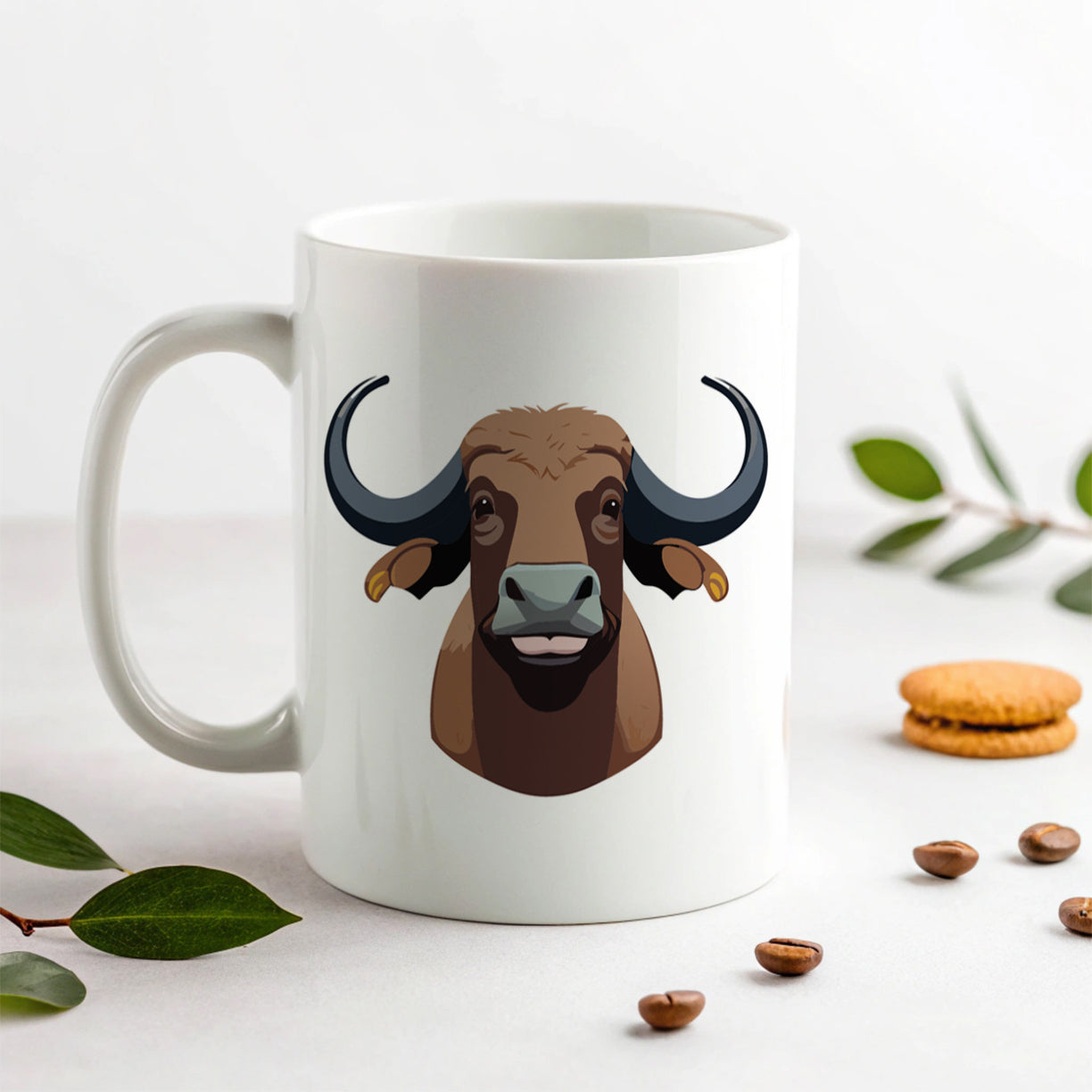 Water Buffalo Smiling Ceramic Tea Coffee Mug Cup - 11oz