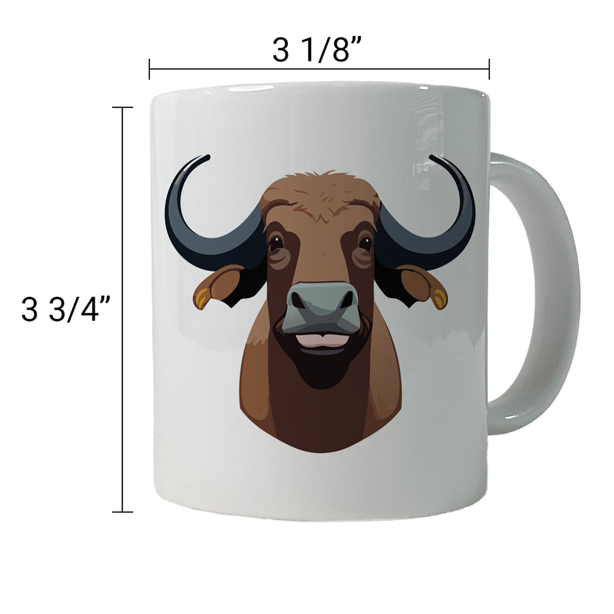 Water Buffalo Smiling Ceramic Tea Coffee Mug Cup - 11oz