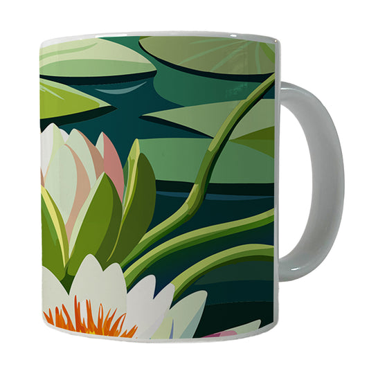 Water Lilies Lily Pond Ceramic Tea Coffee Mug Cup - 11oz