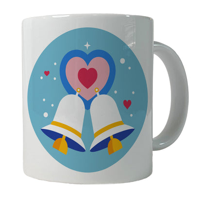 Wedding Bells Heart Love Marriage Ceramic Tea Coffee Mug Cup - 11oz