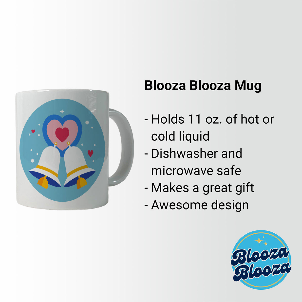 Wedding Bells Heart Love Marriage Ceramic Tea Coffee Mug Cup - 11oz