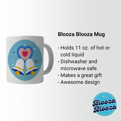 Wedding Bells Heart Love Marriage Ceramic Tea Coffee Mug Cup - 11oz
