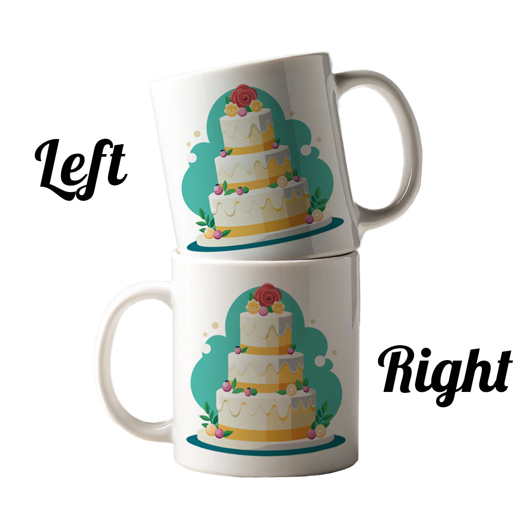 Wedding Cake Marriage Love Anniversary Ceramic Tea Coffee Mug Cup - 11oz