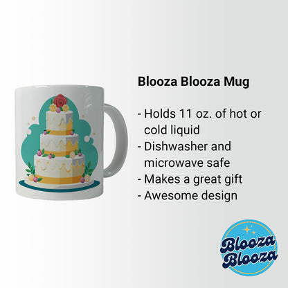 Wedding Cake Marriage Love Anniversary Ceramic Tea Coffee Mug Cup - 11oz