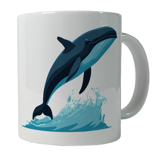Whale Jumping Out of Water Ceramic Tea Coffee Mug Cup - 11oz