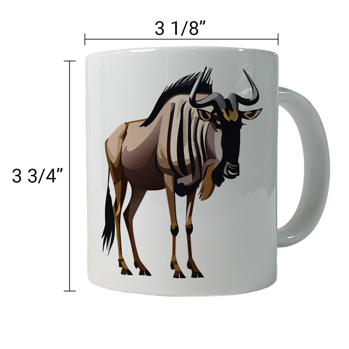 Wildebeest Africa Animal Ceramic Tea Coffee Mug Cup - 11oz