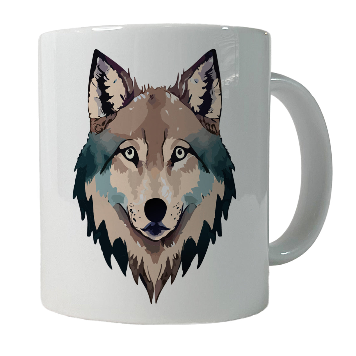 Wolf Face Watercolor Ceramic Tea Coffee Mug Cup - 11oz