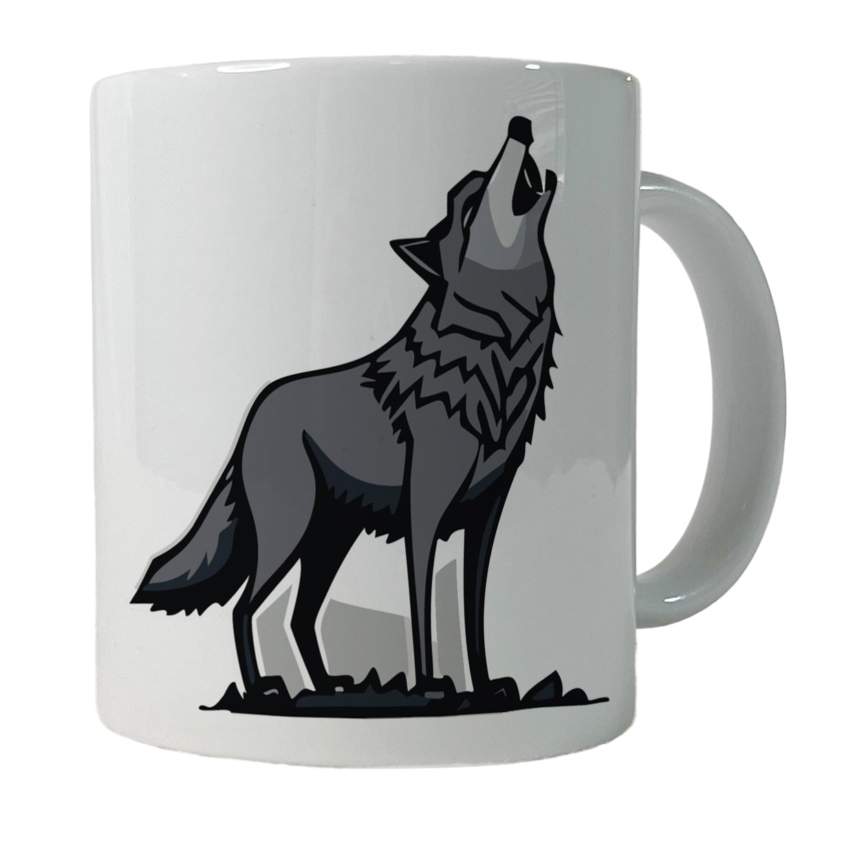 Wolf Howling Ceramic Tea Coffee Mug Cup - 11oz