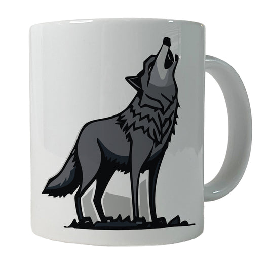 Wolf Howling Ceramic Tea Coffee Mug Cup - 11oz