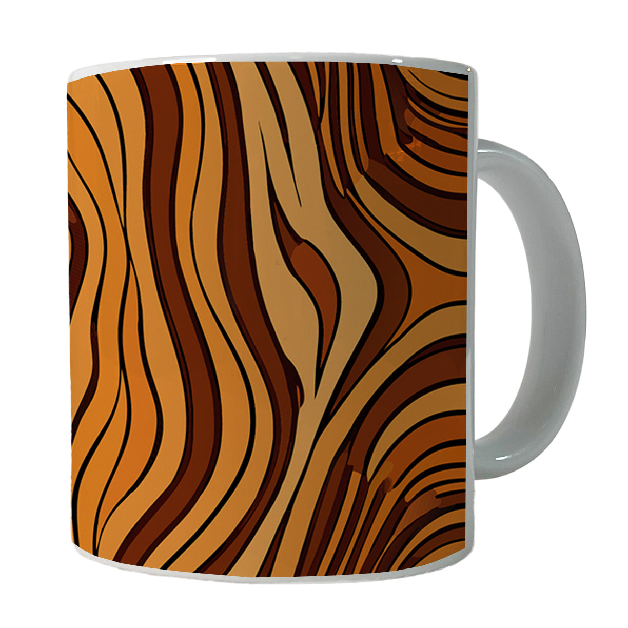 Wood Grain Tree Pattern Ceramic Tea Coffee Mug Cup - 11oz