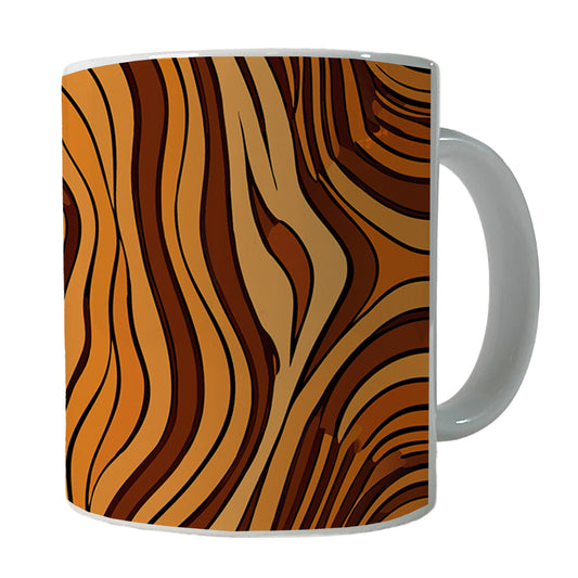 Wood Grain Tree Pattern Ceramic Tea Coffee Mug Cup - 11oz