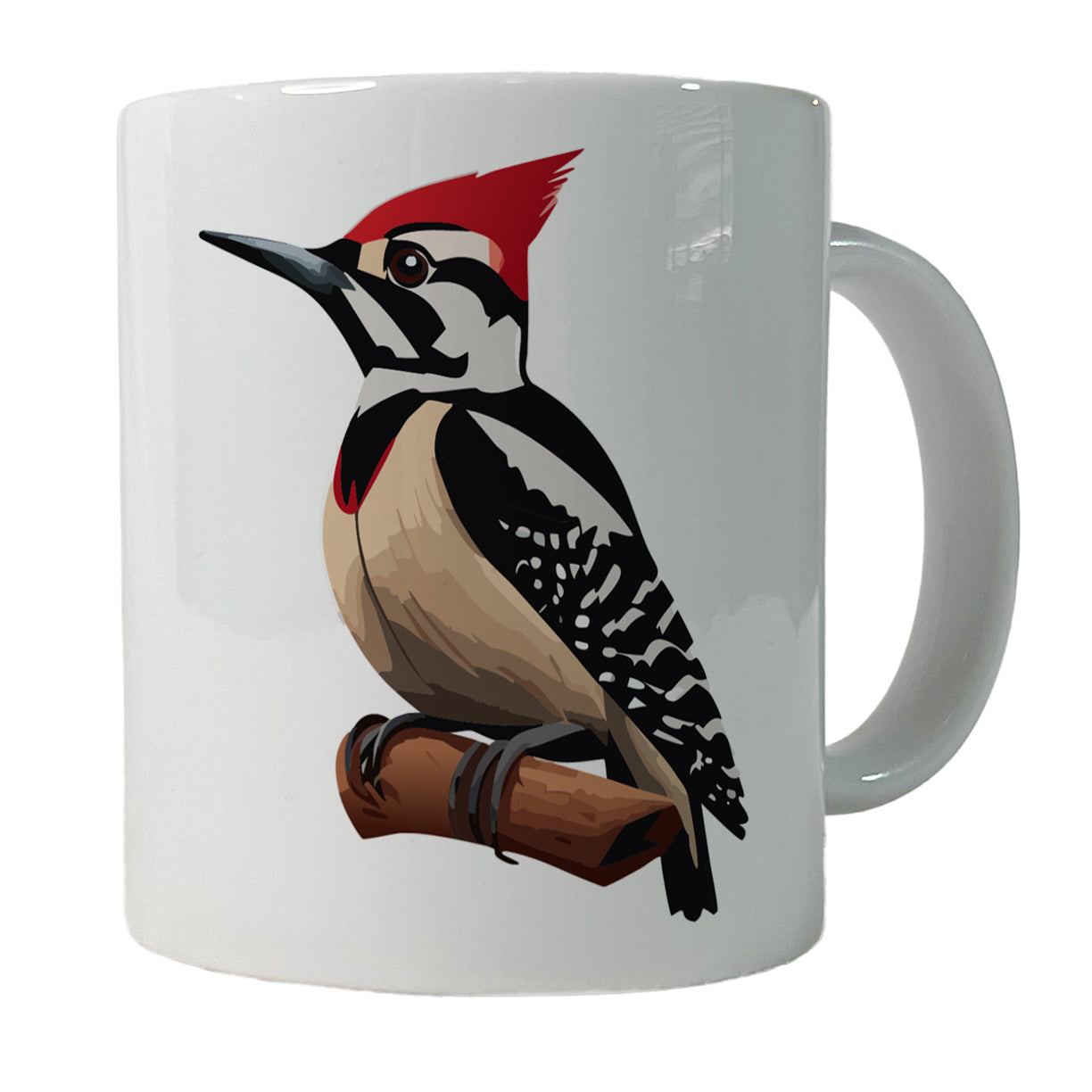 Woodpecker Bird on Branch Ceramic Tea Coffee Mug Cup - 11oz