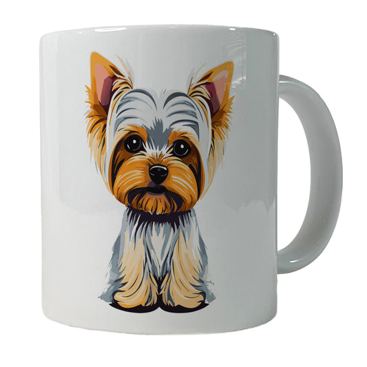 Yorkshire Terrier Dog Sitting Ceramic Tea Coffee Mug Cup - 11oz