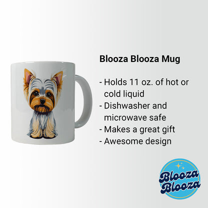 Yorkshire Terrier Dog Sitting Ceramic Tea Coffee Mug Cup - 11oz
