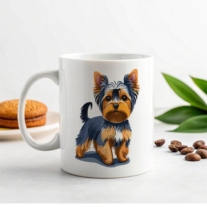 Yorkshire Terrier Dog Standing Ceramic Tea Coffee Mug Cup - 11oz