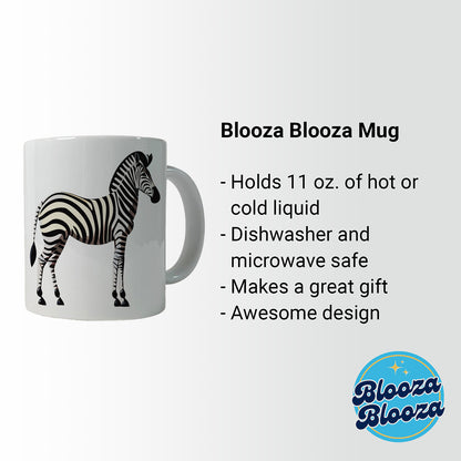 Zebra Standing Profile Ceramic Tea Coffee Mug Cup - 11oz