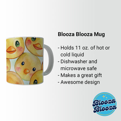 Cute Duck Faces Watercolor Ceramic Tea Coffee Mug Cup - 11oz