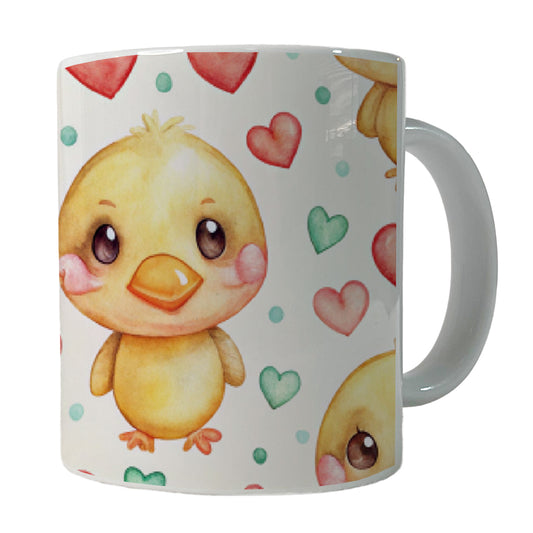 Cute Ducks Hearts Watercolor Ceramic Tea Coffee Mug Cup - 11oz