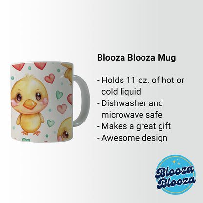Cute Ducks Hearts Watercolor Ceramic Tea Coffee Mug Cup - 11oz