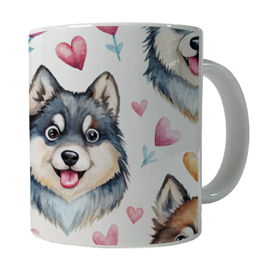 Cute Finnish Lapphund Dog Faces Ceramic Tea Coffee Mug Cup - 11oz